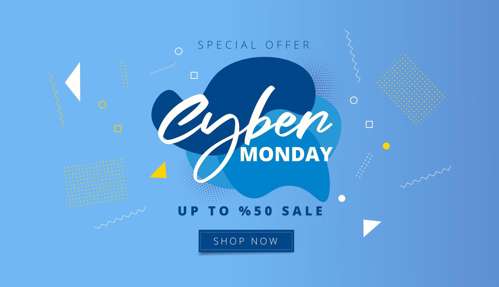 banner promocional de cyber monday vector