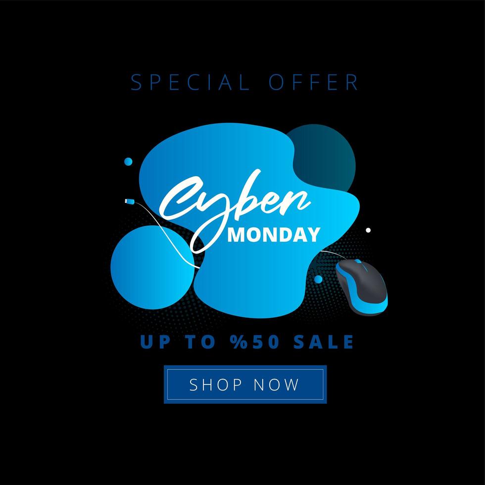 banner promocional de cyber monday vector