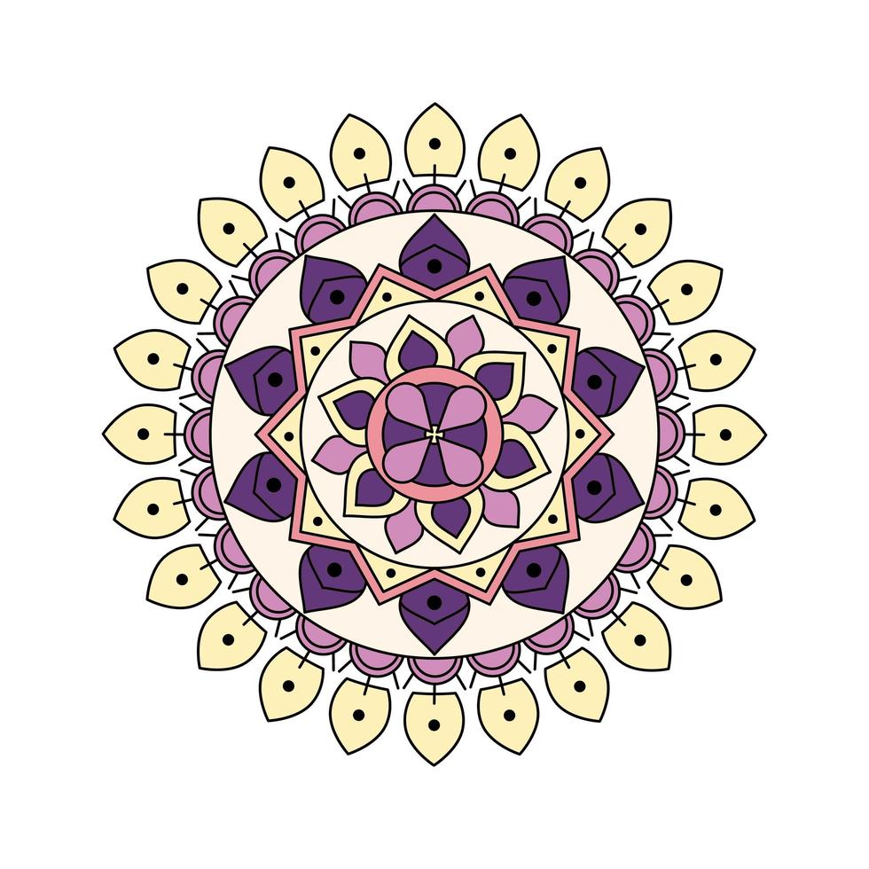 Colored Light Purple Mandala vector