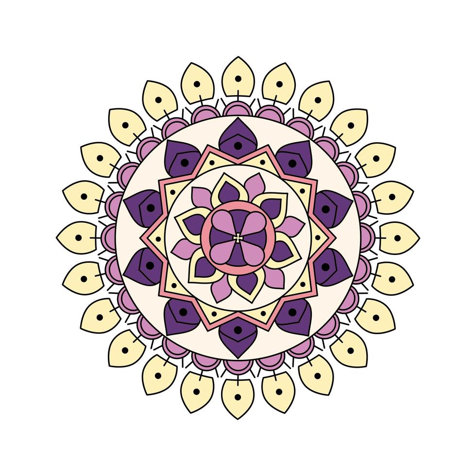 Colored Light Purple Mandala vector