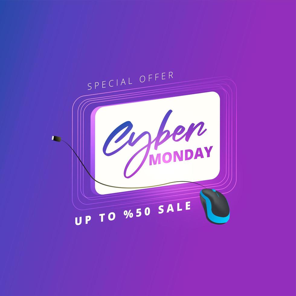 banner promocional de cyber monday vector