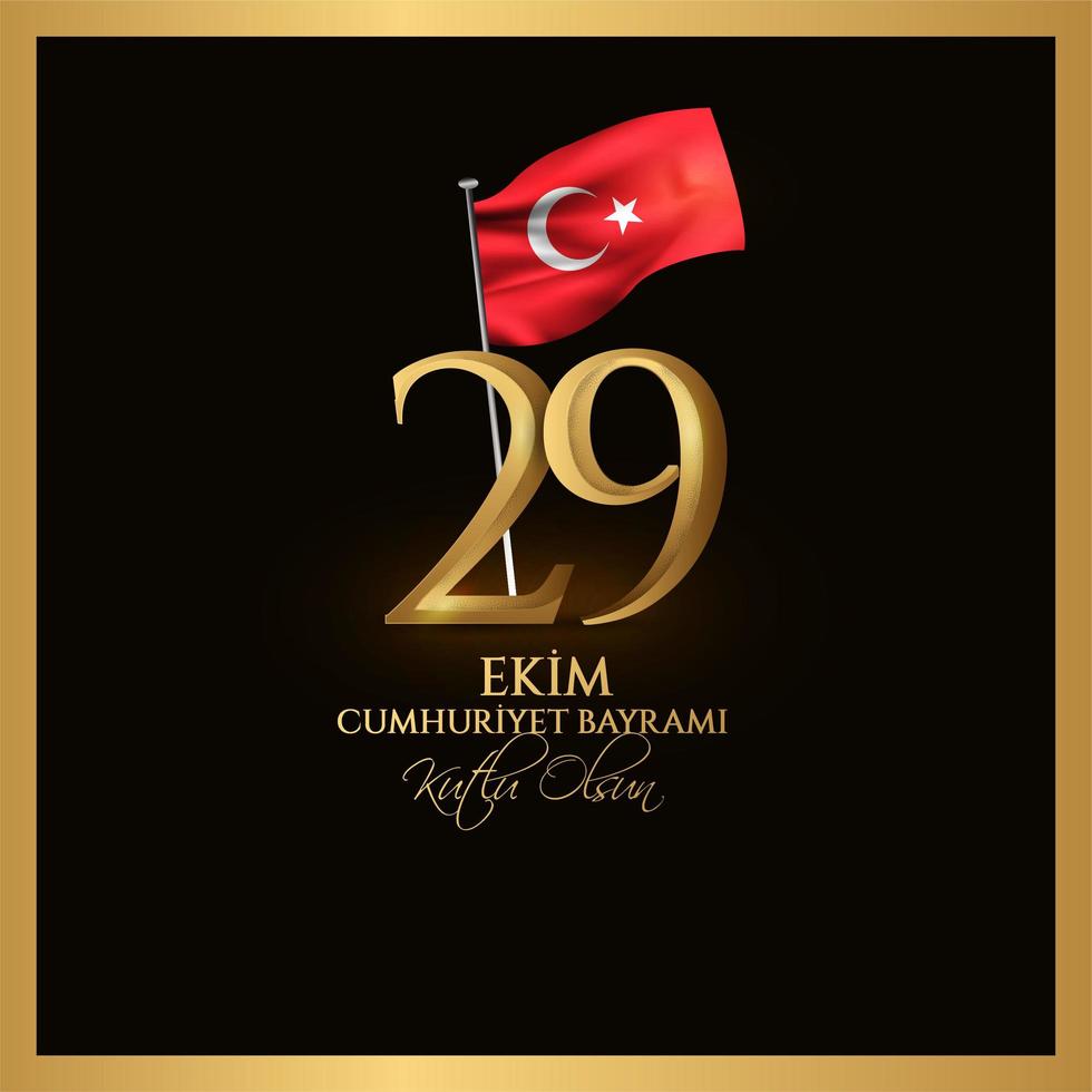 Turkey national republic day celebration design  vector