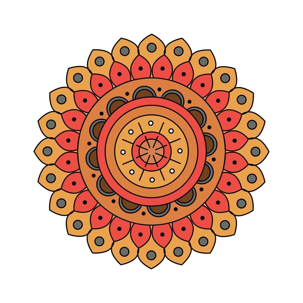 decoración india mandala colorida vector