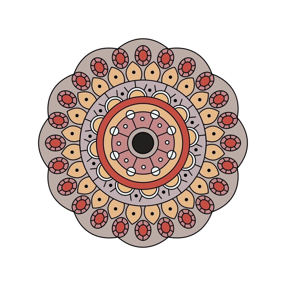 Indian muted color mandala design vector