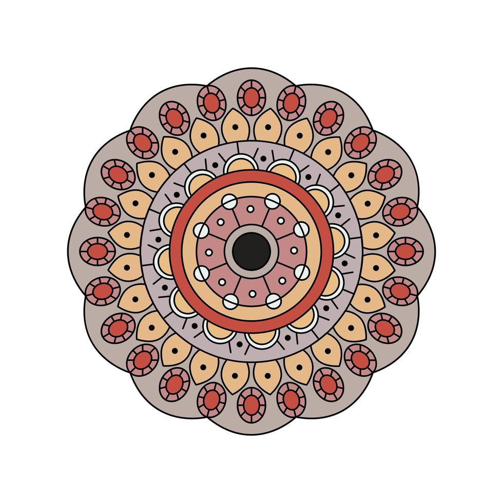 diseño indio de mandala de color apagado vector