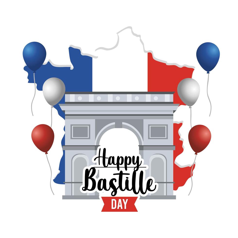 banner de celebración nacional del día de la bastilla francesa vector