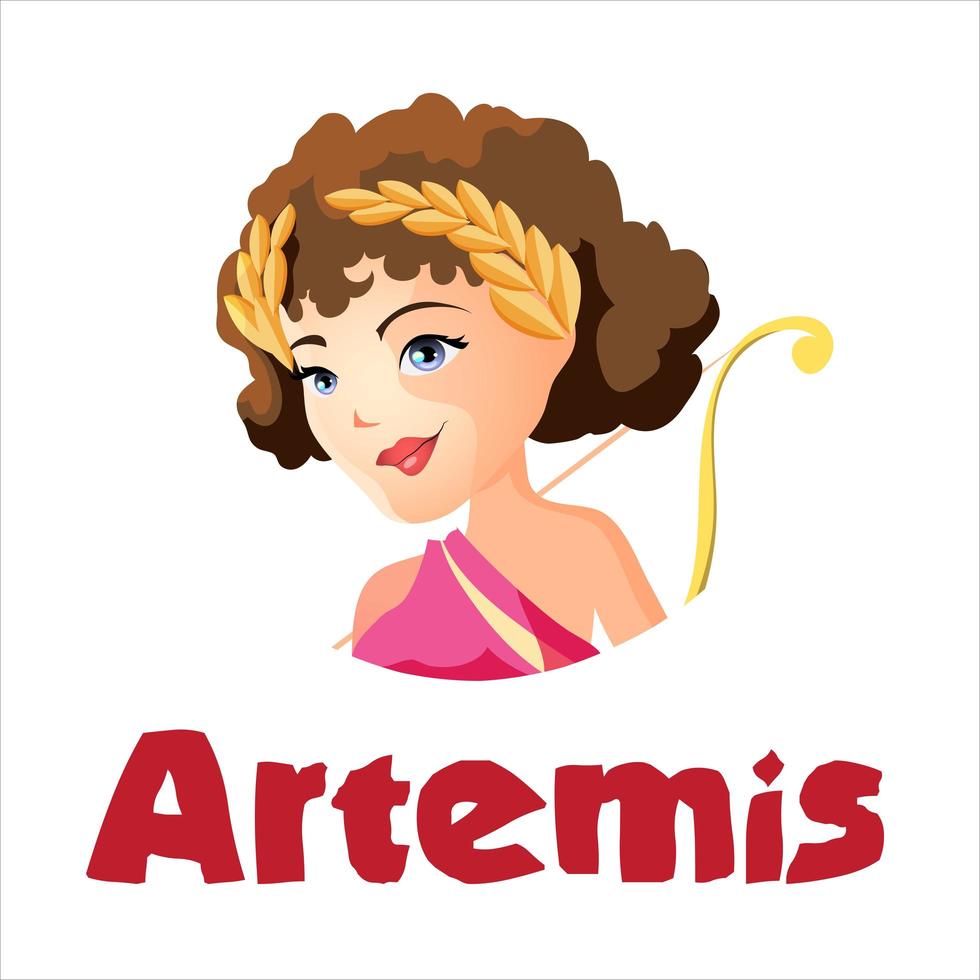 Artemis or Diana ancient goddess  vector