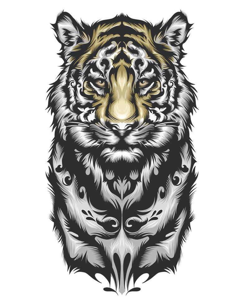 Tribal tiger design vector