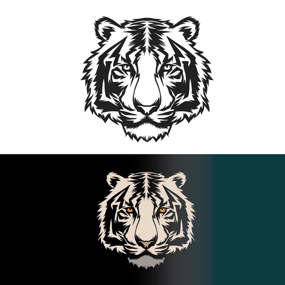 Tiger head design set vector