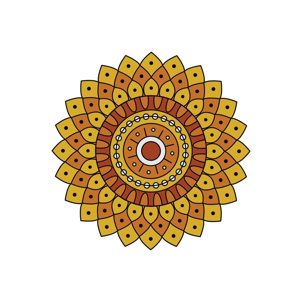Indian colorful yellow mandala design vector