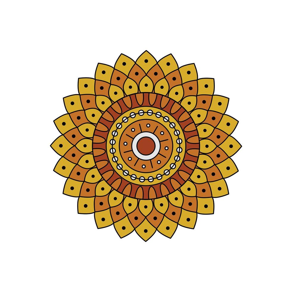 Indian colorful yellow mandala design vector