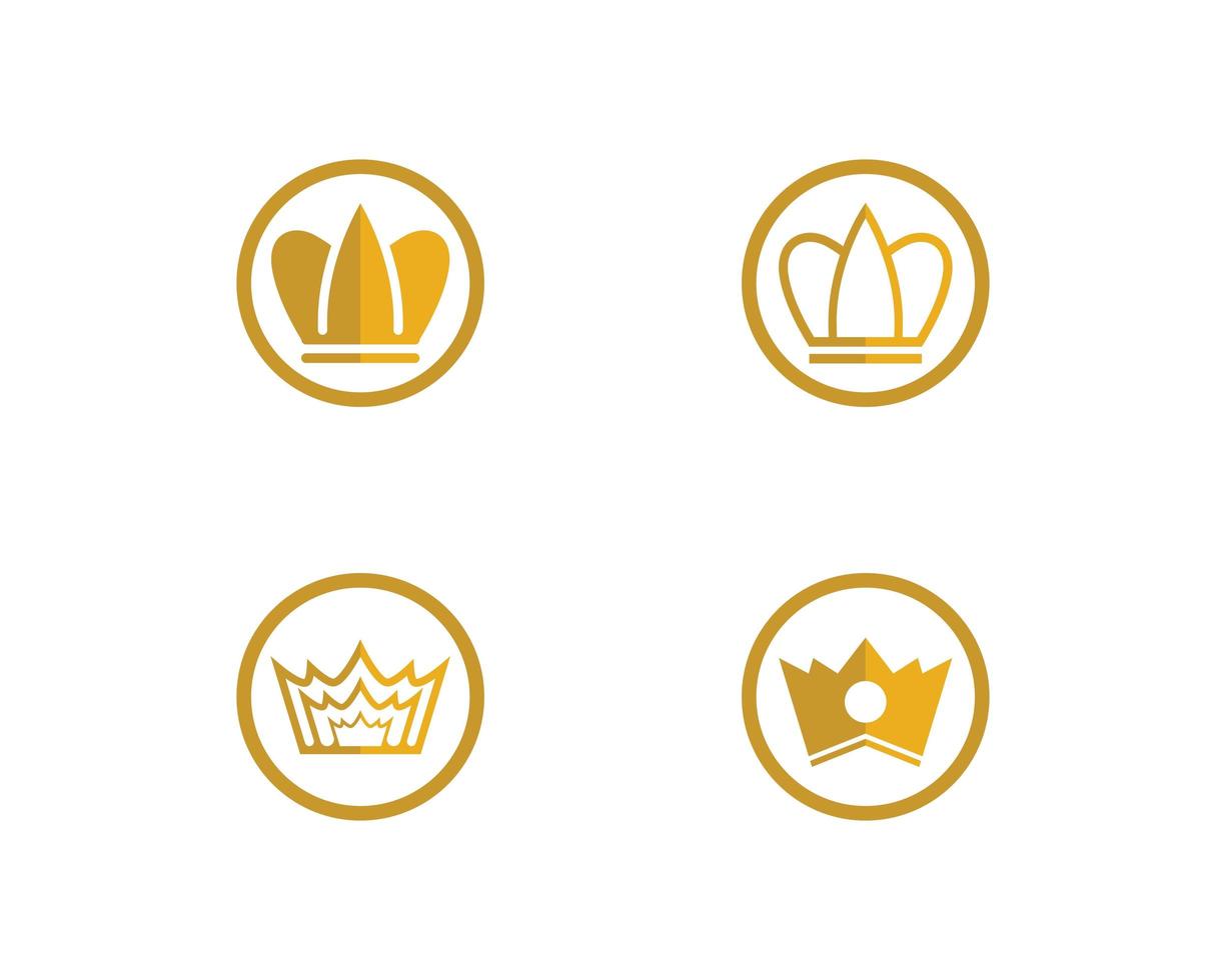 Set of  crown logo images vector