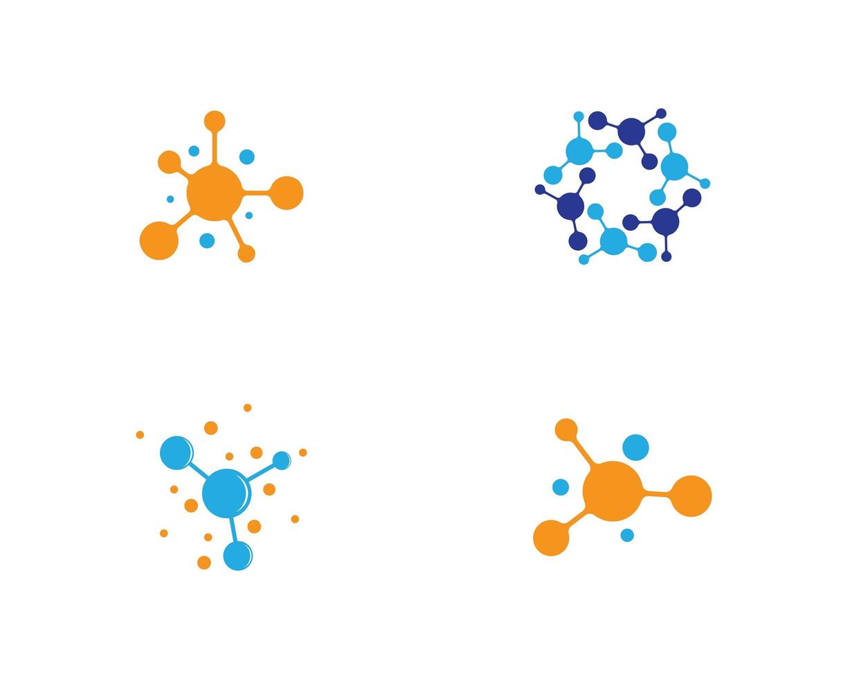 conjunto de imágenes del logotipo de la molécula vector