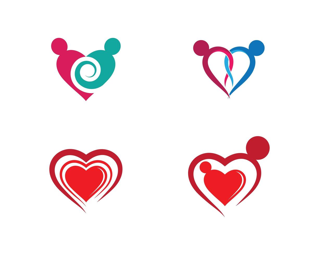 Love heart logo images set vector