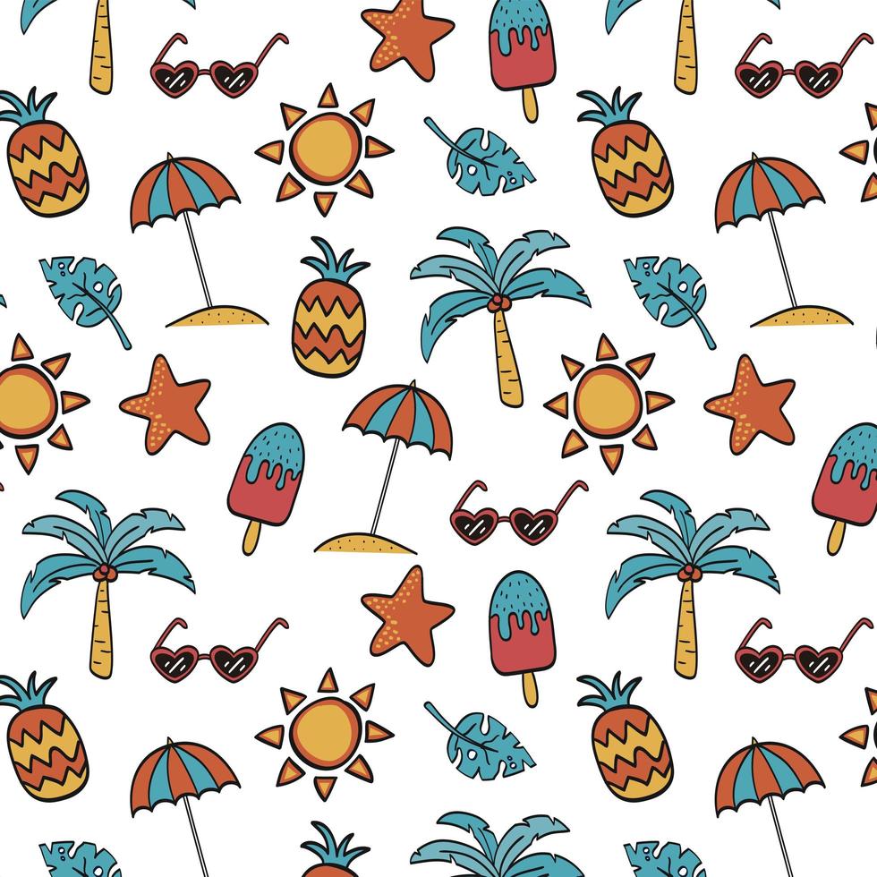 Summer seamless pattern background vector