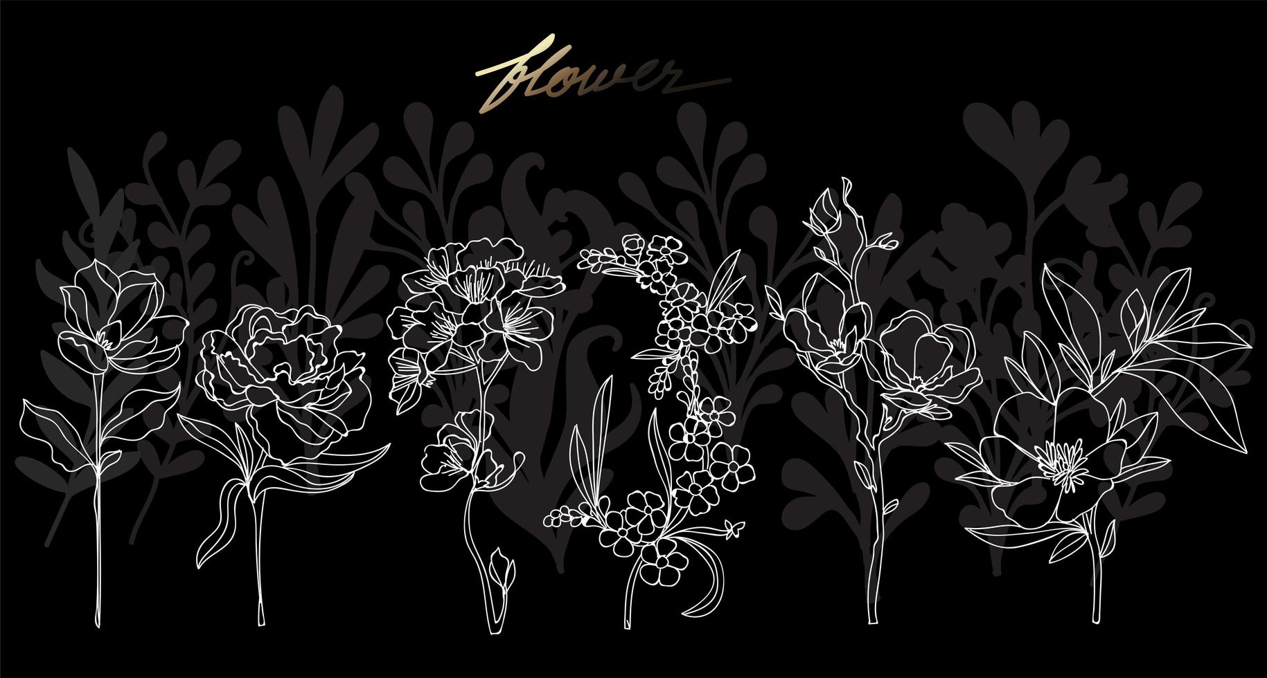 Art flower hand drawing  vector