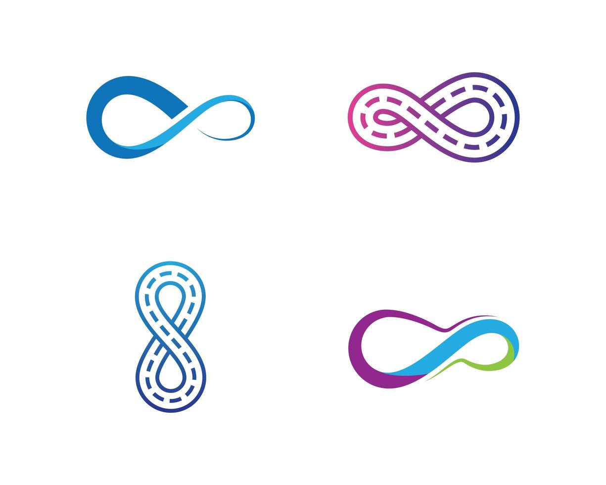 Set of infinity outline logos vector