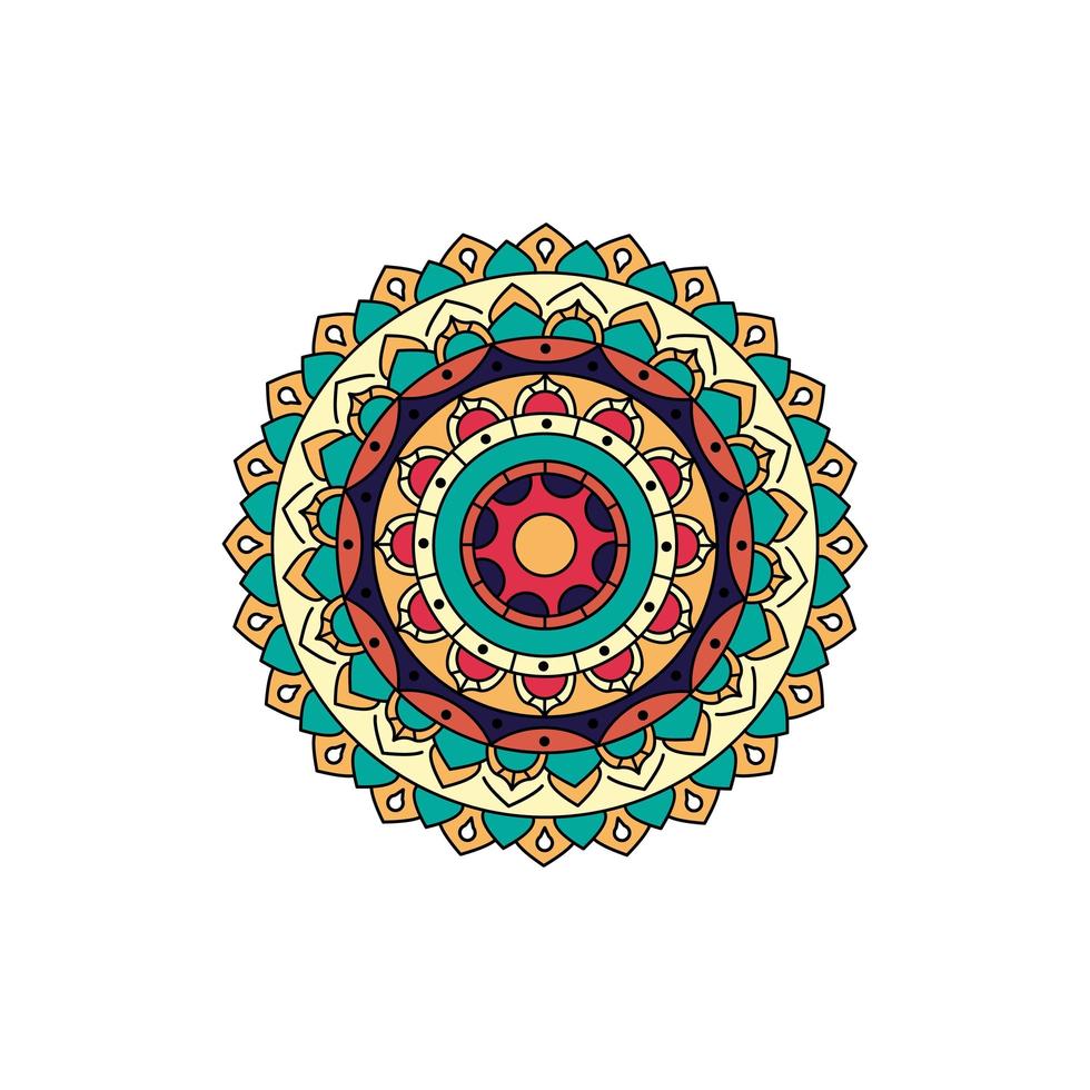 Retro Color Mandala Design vector