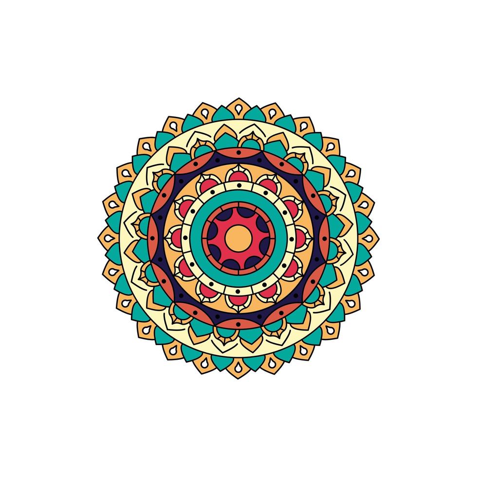 diseño de mandala de color retro vector