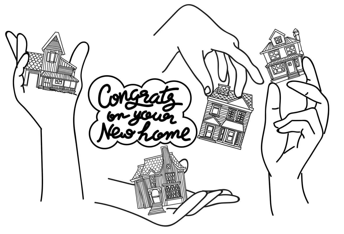 Home drawing and sketch vector