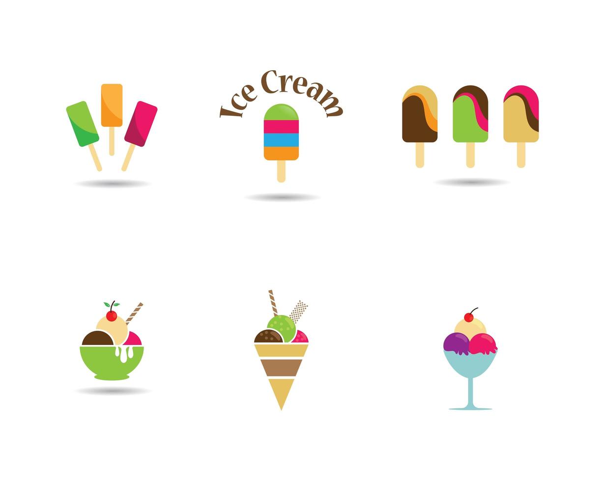 Set of Ice cream images logo vector
