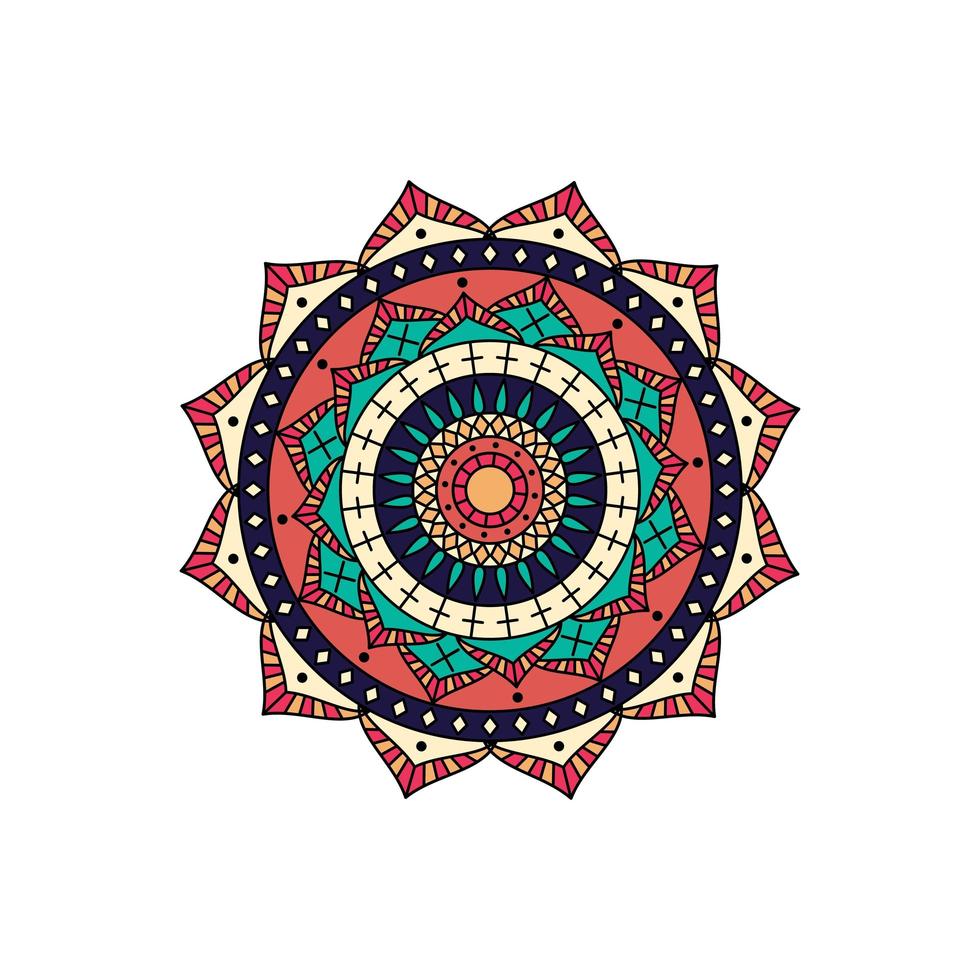 colorido diseño de mandala en forma de estrella vector