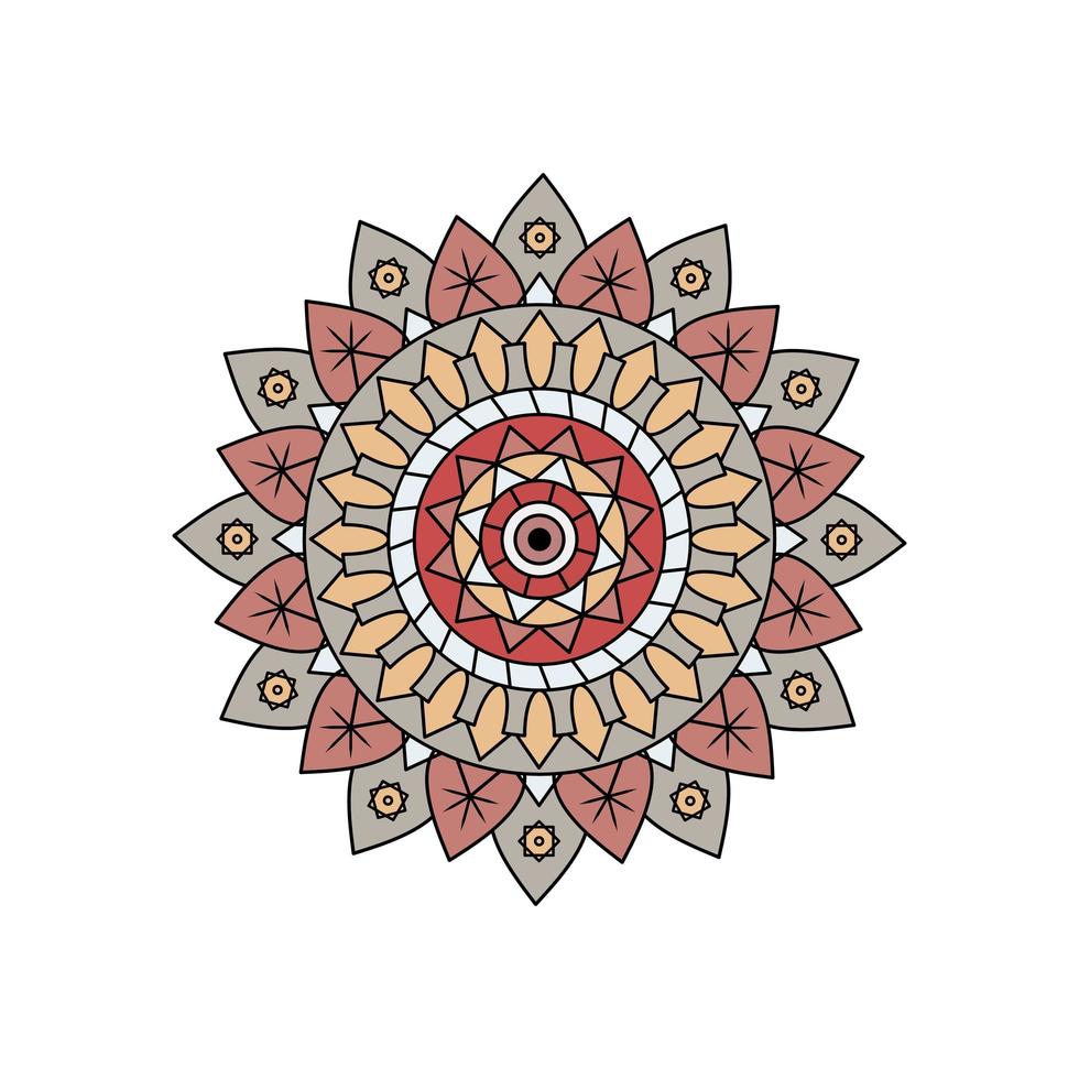 Mandala Grey and Orange Design vector