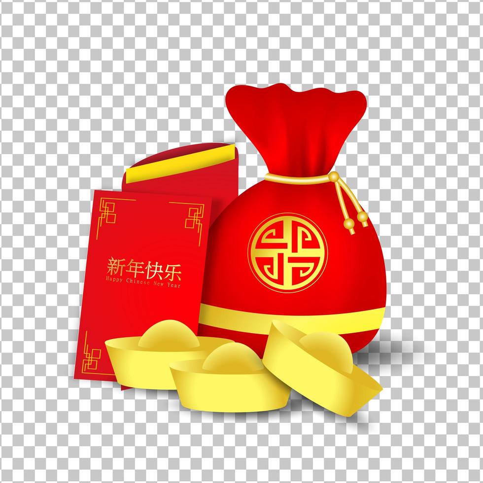 Red bag and Red packet for Chinese New Year  vector