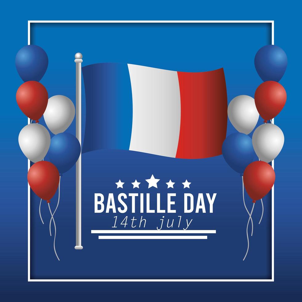 banner de celebración nacional del día de la bastilla francesa vector