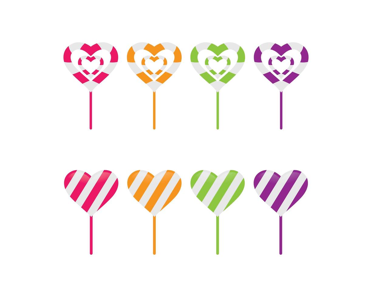 Candy lollipop logo set vector
