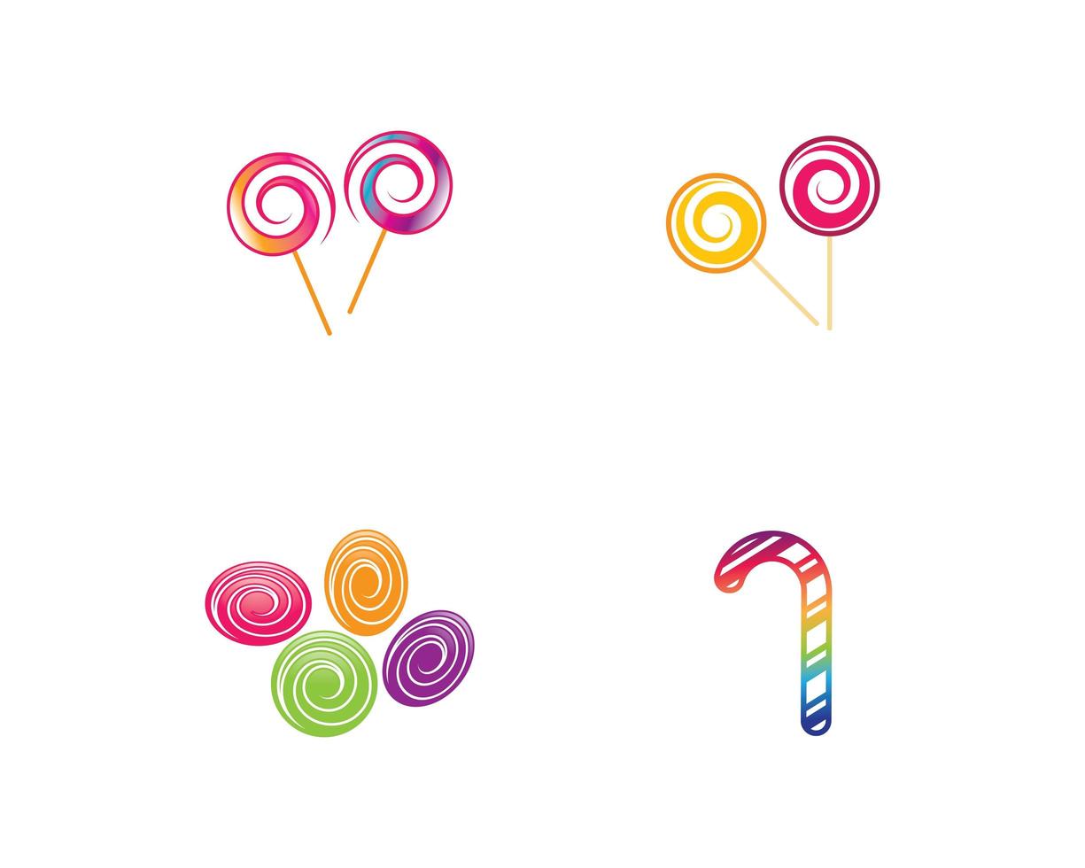 conjunto de diseños de logotipos de dulces vector