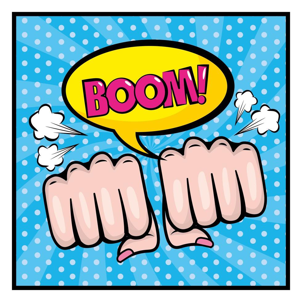 Woman's fists in pop-art style vector
