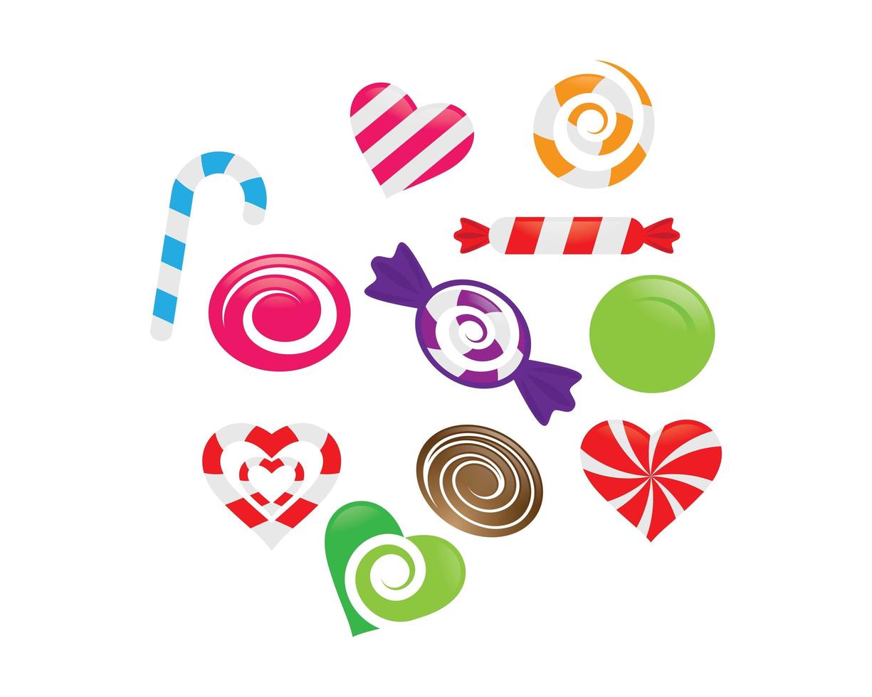 Set of candy set vector