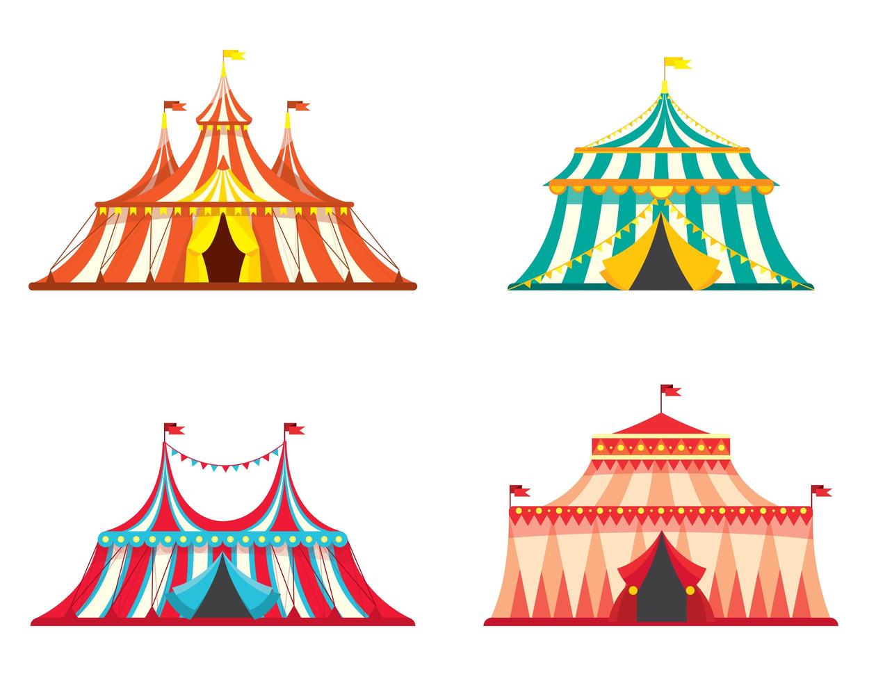 conjunto de carpas de circo. vector