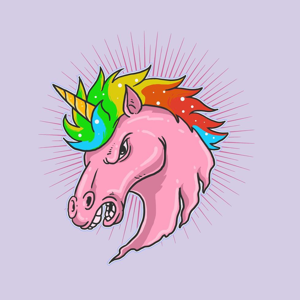 Ilustración de cabeza de unicornio vector