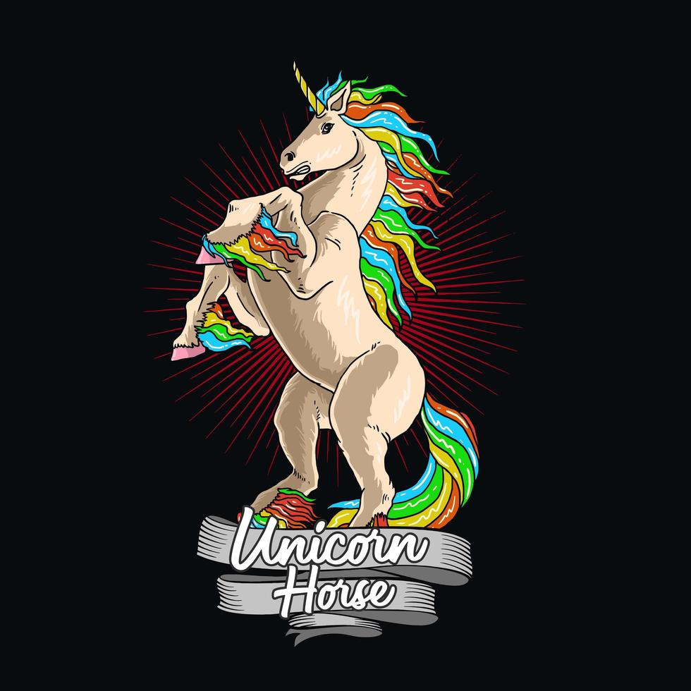 Unicorn horse colorful  vector