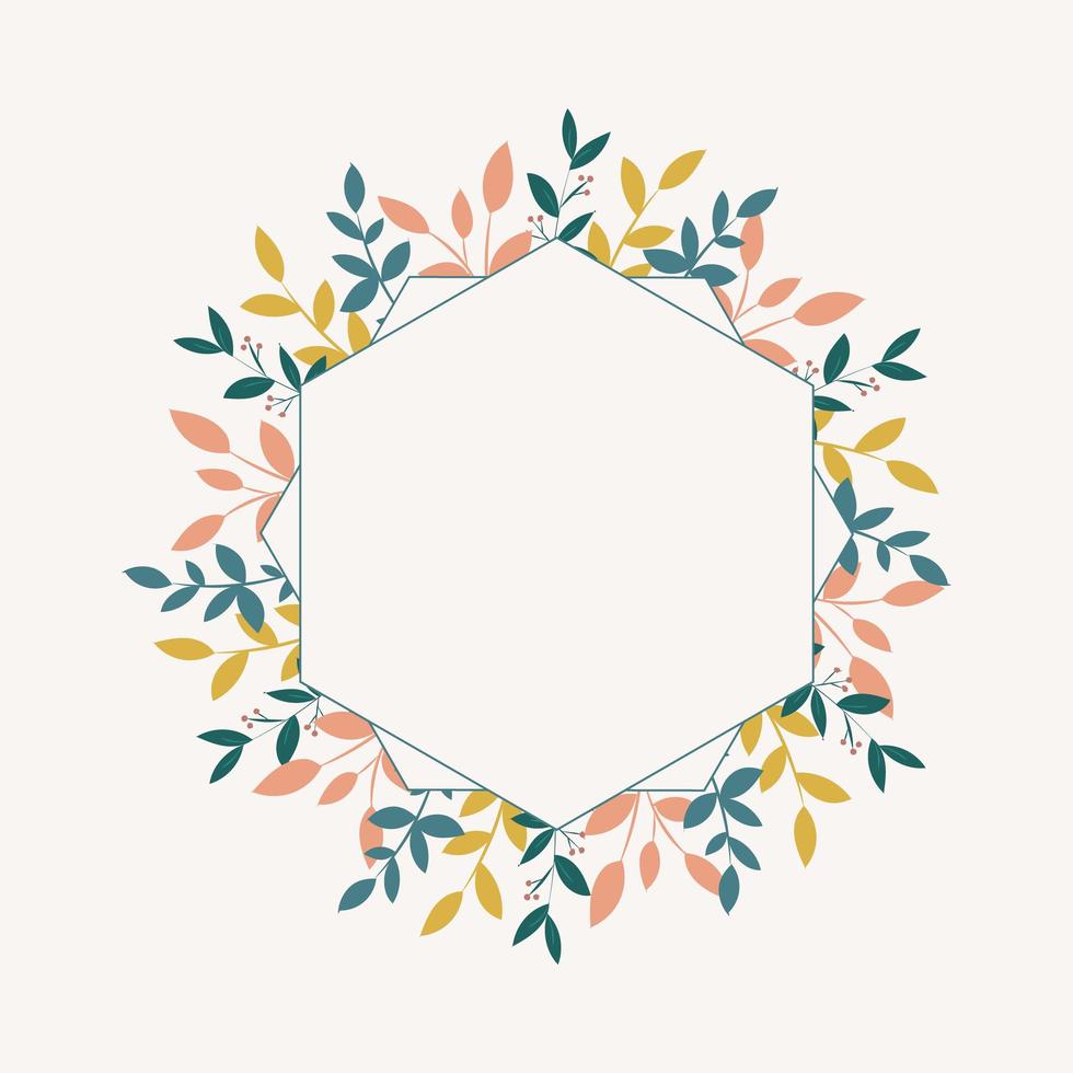 Botanical frame with leaves vector