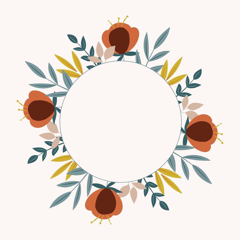 marco floral doodle vector