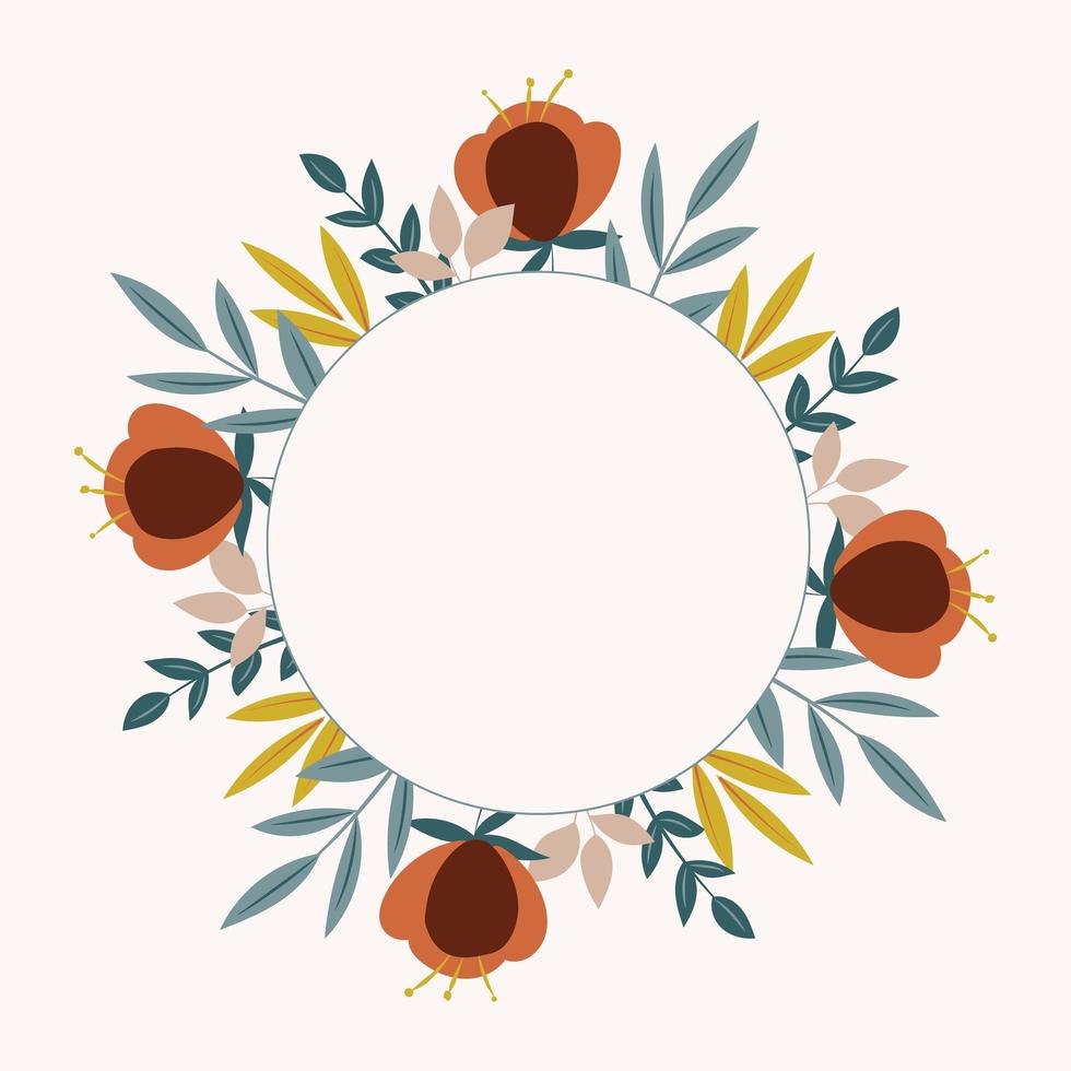Doodle floral frame vector
