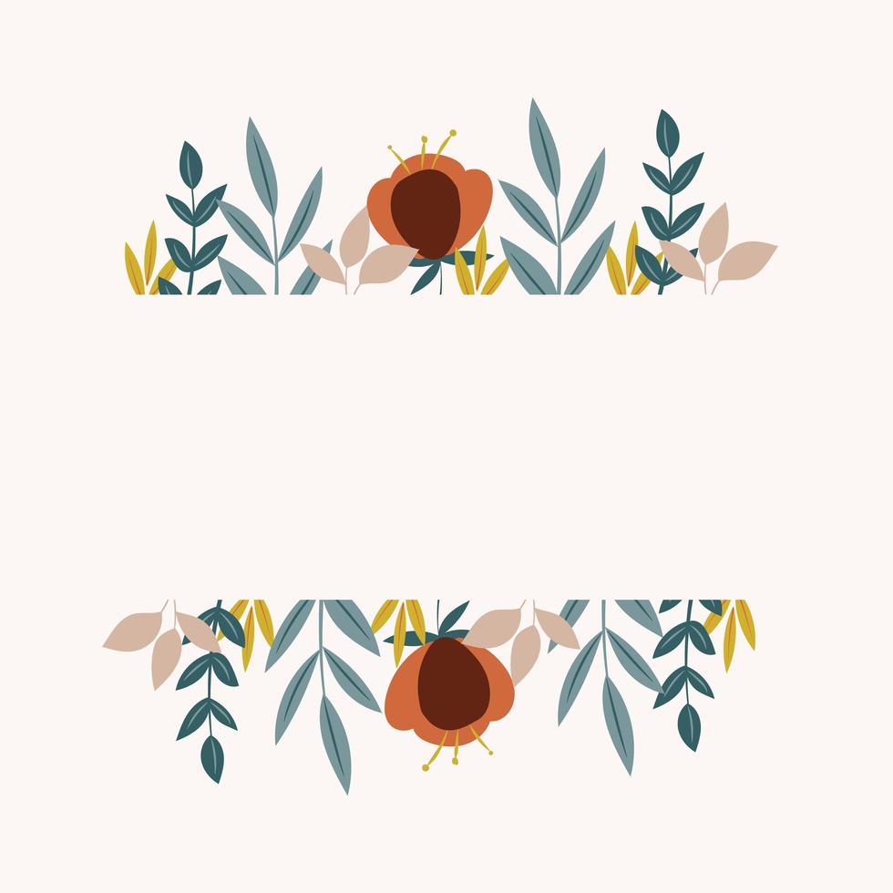 Doodle botanical frame vector