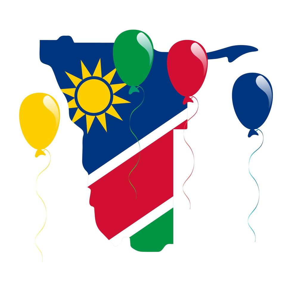 Namibian Map and Flag vector