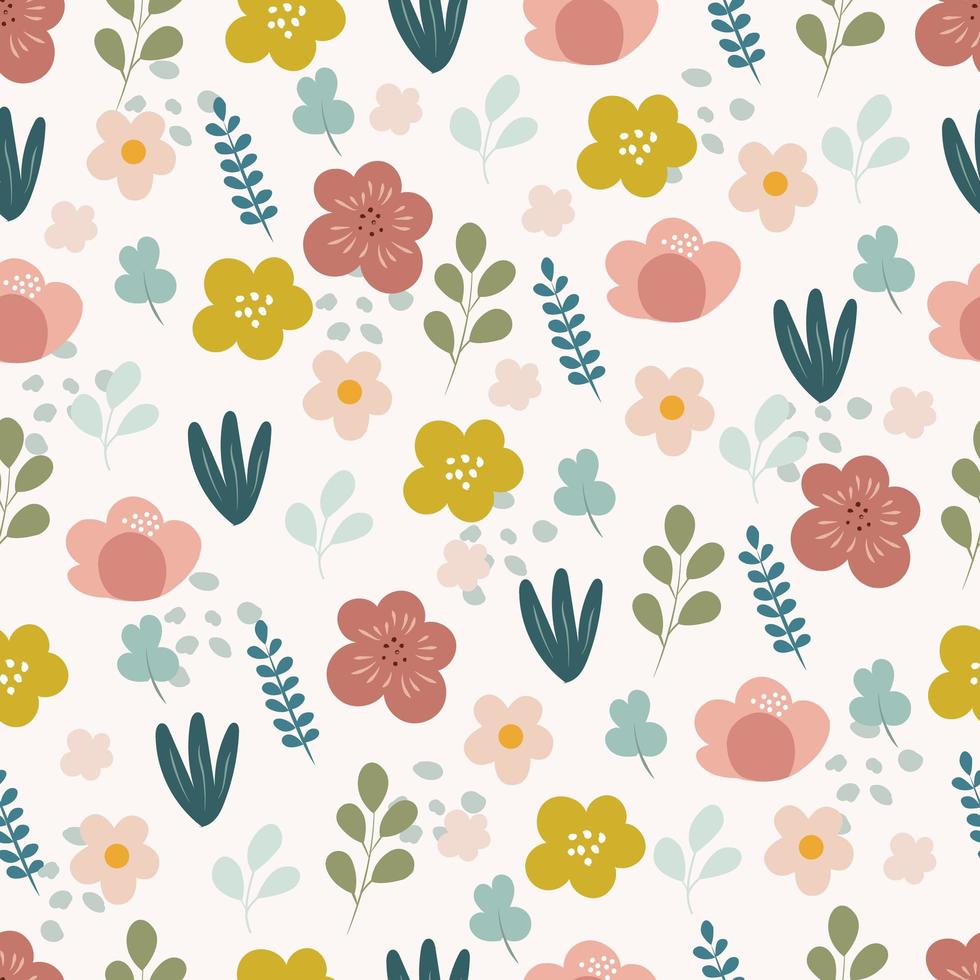 Seamless pattern with flowers vector