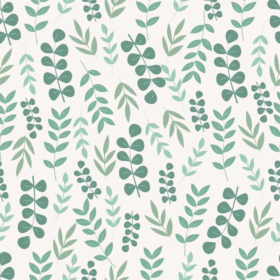 Botanical seamless pattern with green leaves vector