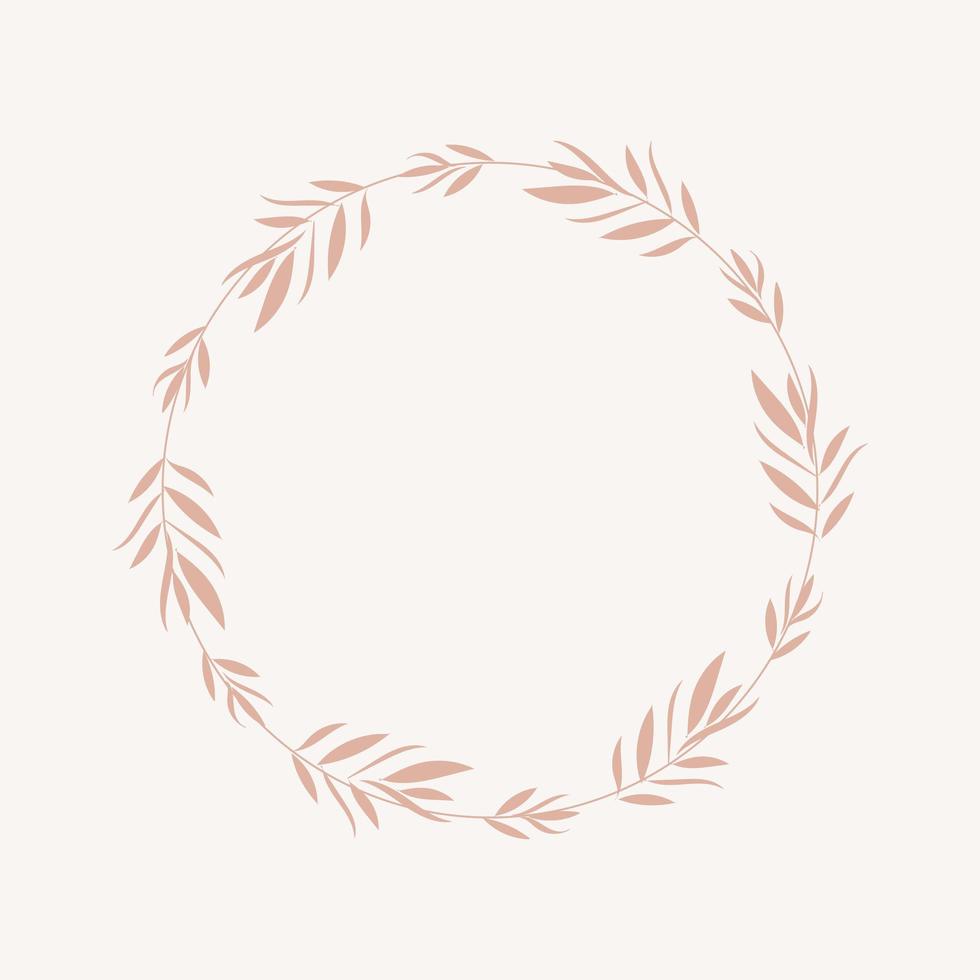 Floral frame in pastel pink color vector