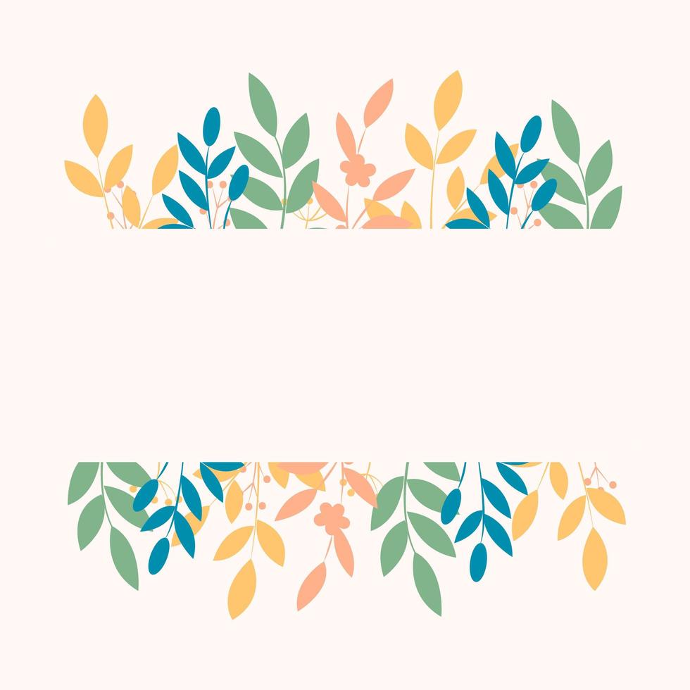 Composition with flowers and leaves vector