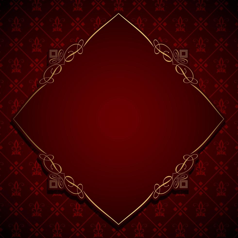 Elegant background with decorative gold frame   vector