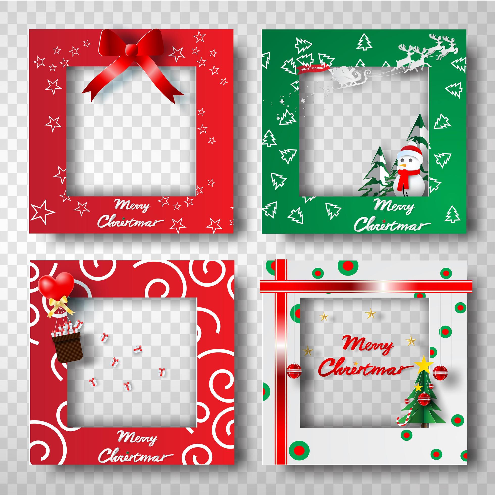 Merry Christmas and Happy New Year Border Frame Photo 1339372 Vector