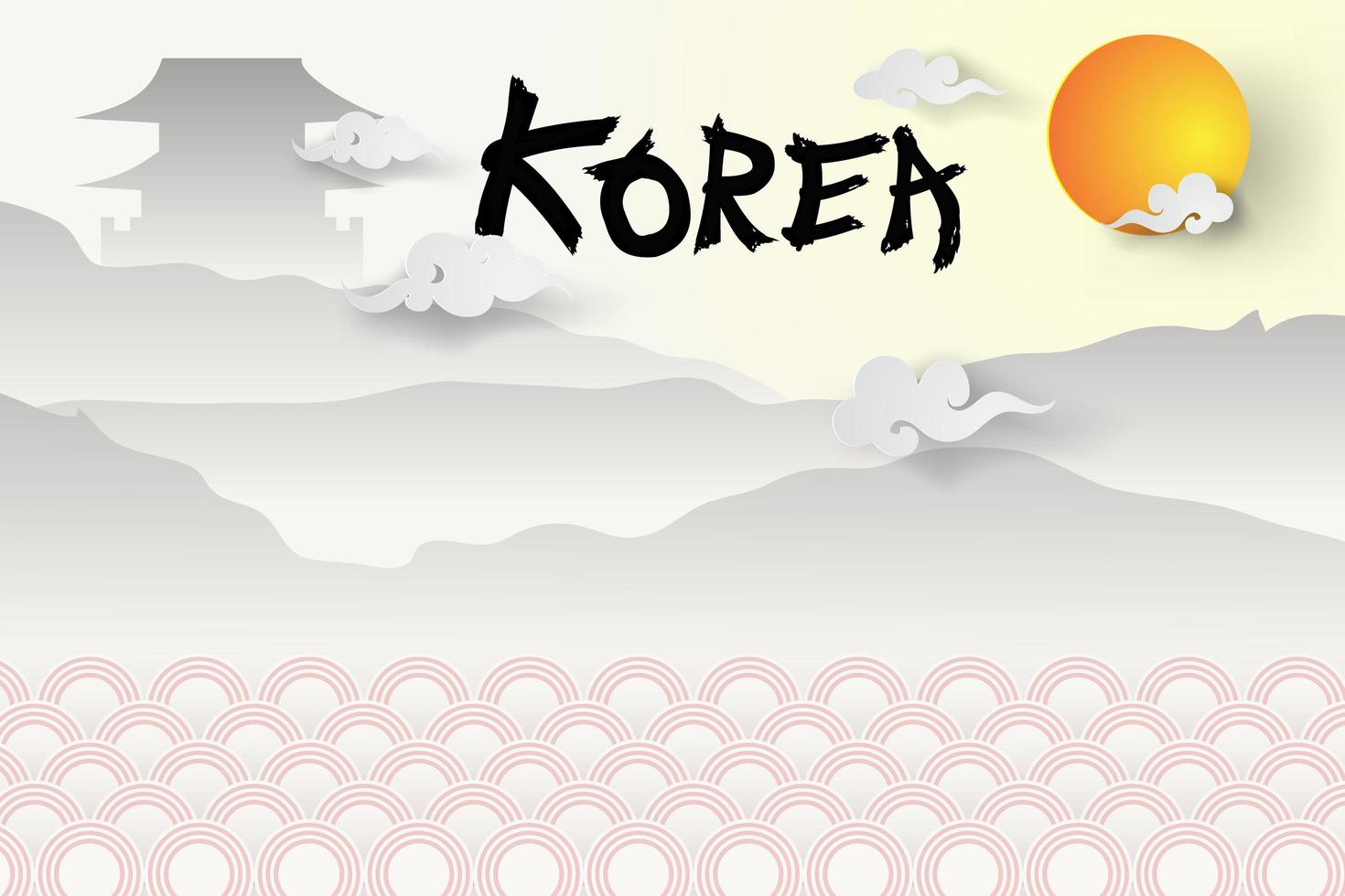 Welcome to South Korea's Travel and Temple Landmark Famous vector