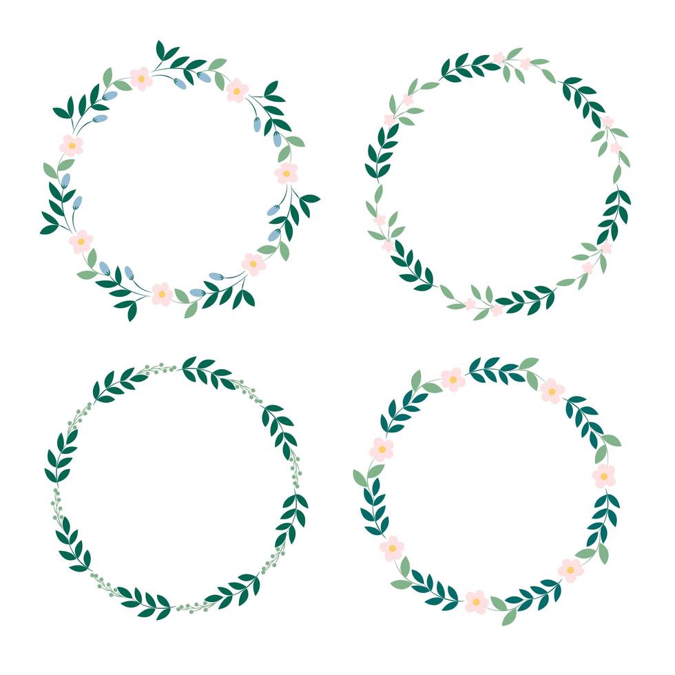 Botanical wreath sets vector