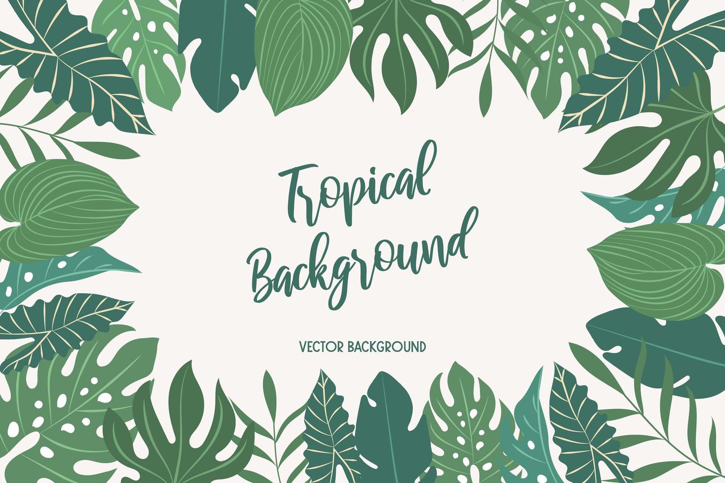 background with tropical leaves vector